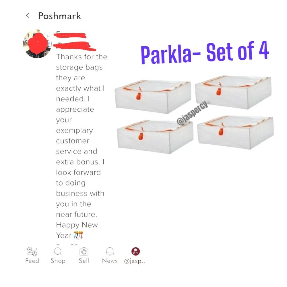 IKEA PÄRKLA - Set of Four (4) IKEA Roomy Sturdy Storage Reusable Case Tote Eco